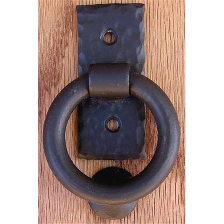 AGAVE IRONWORKS Agave Ironworks KN005-PU019-01 Small Smooth Ring Knocker And Door Pull Flat Black KN005/PU019-01